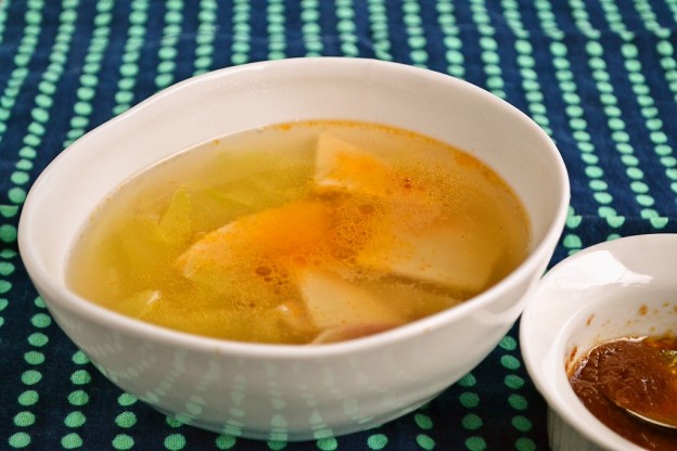 タケノコとキャベツのペペロン風スープ